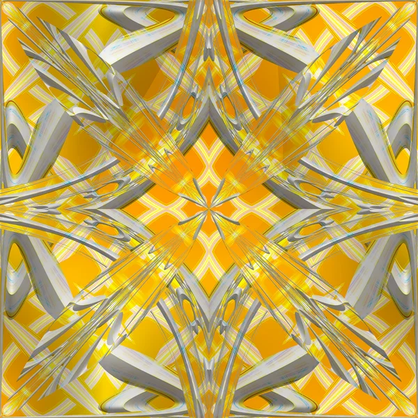 黄色と銀のパターン — ストック写真