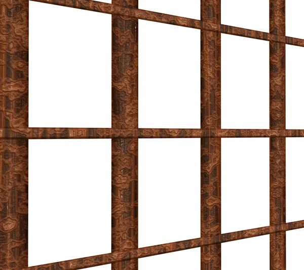 Fängelse fönster med rostiga barer — Stockfoto