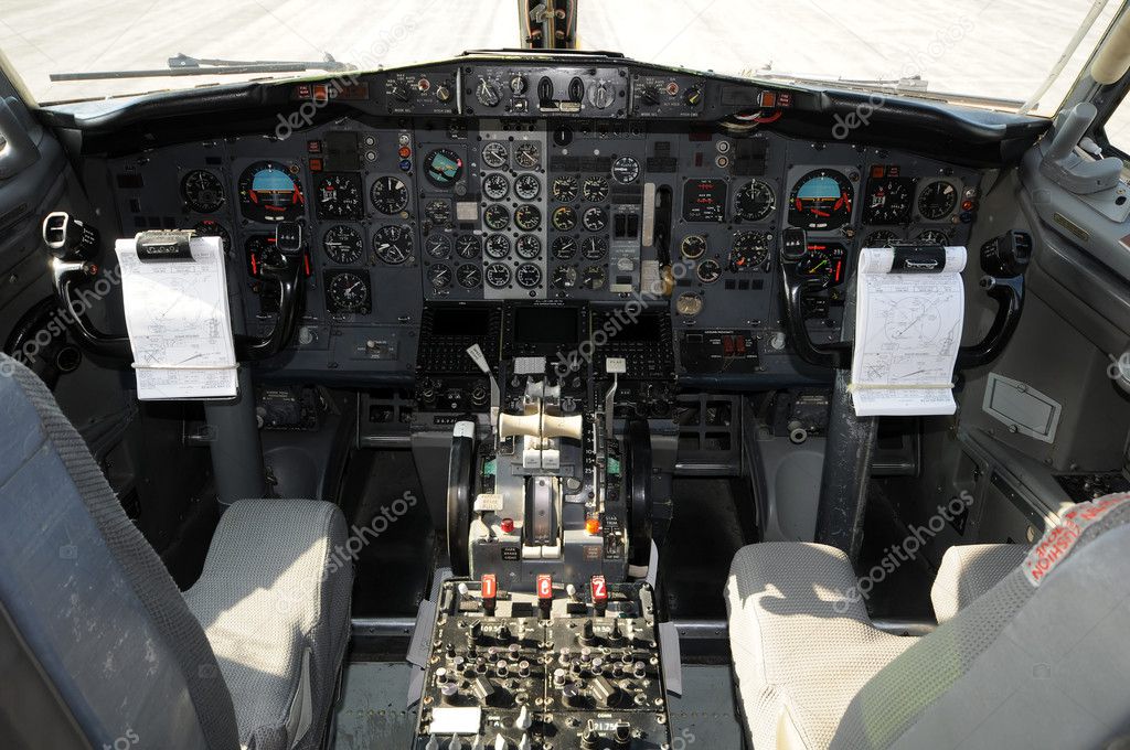 Jet airplane cockpit
