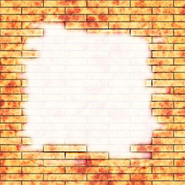 Brick wall with graffiti clipart