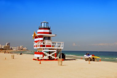 Lifeguard stand on the beach clipart