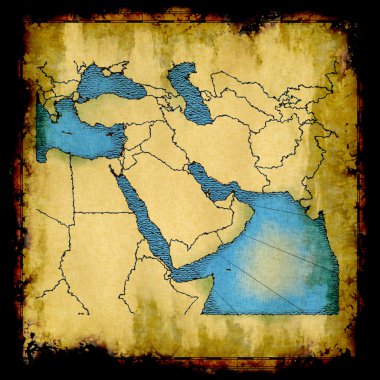 Middle East old map clipart