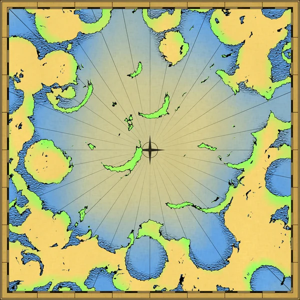 Inseln und Ozeane auf der Karte — Stockfoto