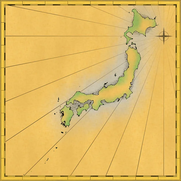 Oldmap de Japón — Foto de Stock