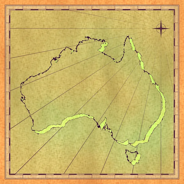 Ancient map of Australia — Stock Photo, Image