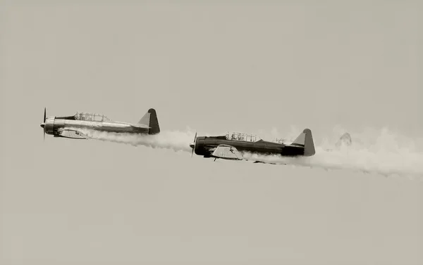 Eski pervaneli uçaklar — Stok fotoğraf