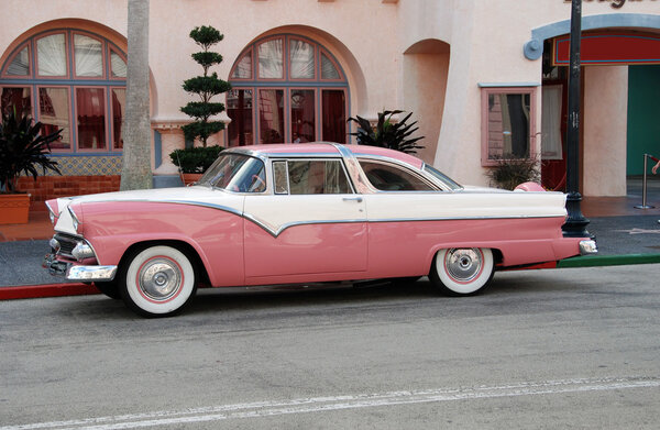 1955 Crown Victoria painted as "Pink Cadillac" (Americana)