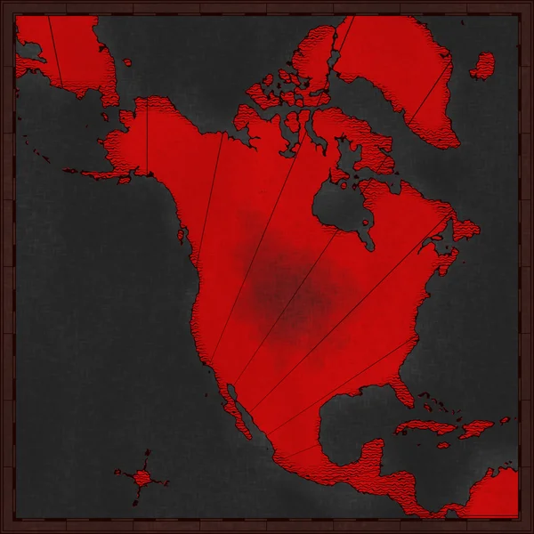 Χάρτης της Βόρειας Αμερικής — Φωτογραφία Αρχείου