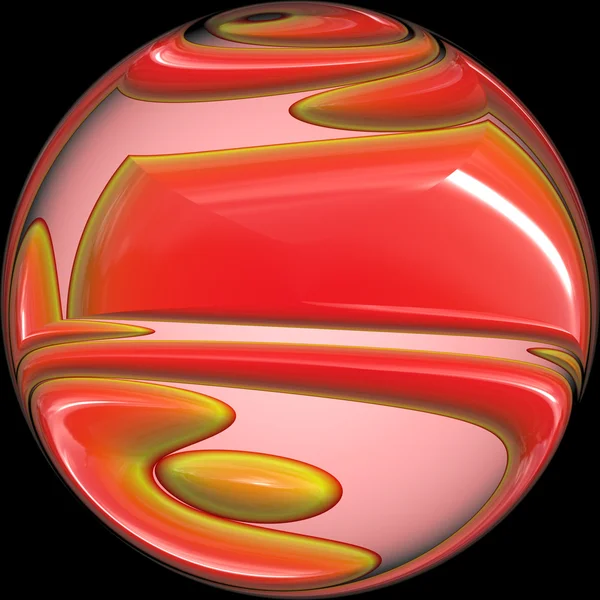 水晶球发光红 — 图库照片
