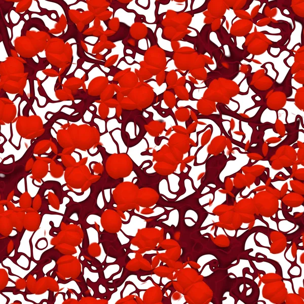 Roter Strauch und Blätter — Stockfoto