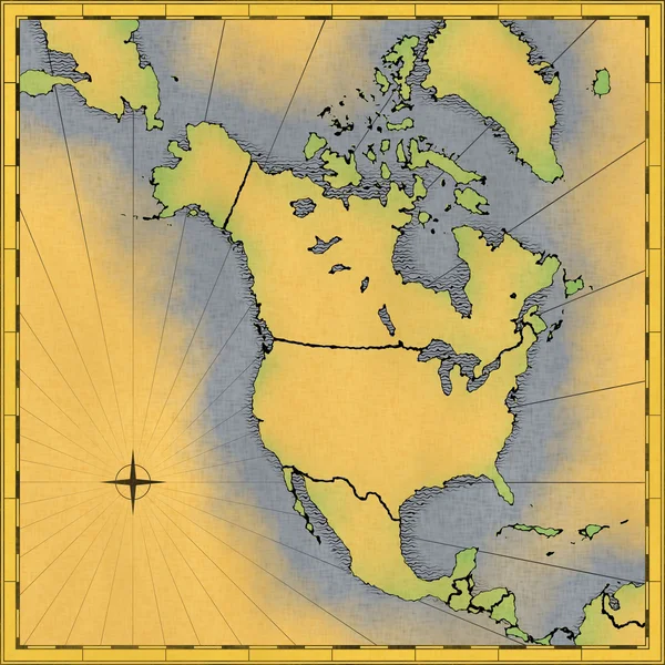 Antike Karte von Nordamerika — Stockfoto