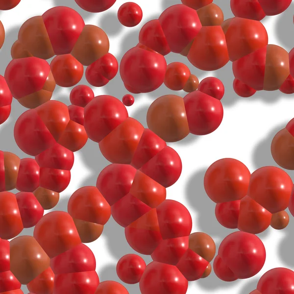 Schwebende rote Moleküle — Stockfoto