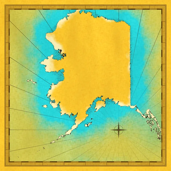 Mapa antigo Alasca — Fotografia de Stock