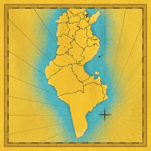Χάρτης της τουνισίας — Φωτογραφία Αρχείου