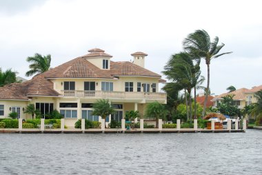 Luxury waterfront home in Florida clipart