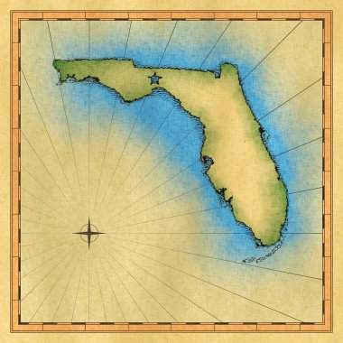 State of Florida map clipart