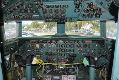 Old airplane cockpit clipart