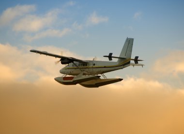 Seaplane departing clipart