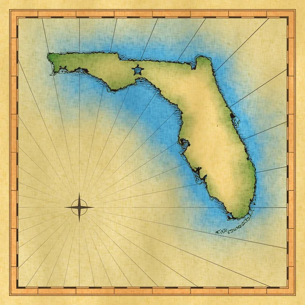 Χάρτης της πολιτείας της Φλόριντα — Φωτογραφία Αρχείου