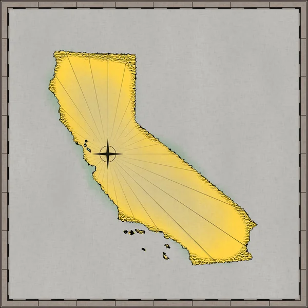 Mapa da Califórnia — Fotografia de Stock