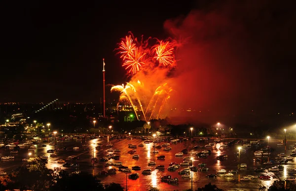Nighttime fireworks — Stock Photo, Image