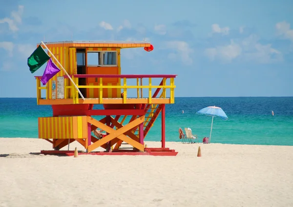 Rettungswache am Strand von Miami — Stockfoto