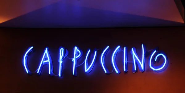 Kawa neon znak — Zdjęcie stockowe