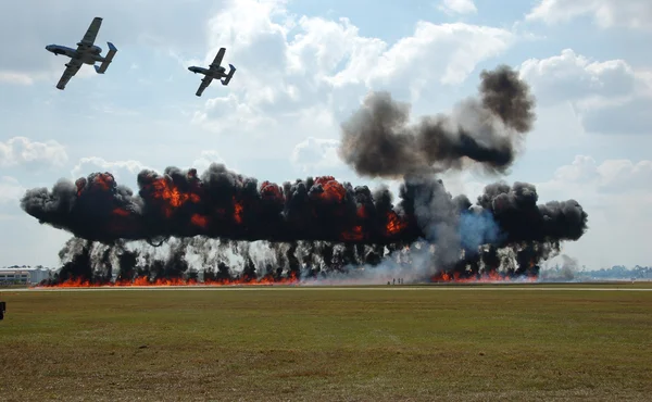 Aerial bombardment — Stock Photo, Image