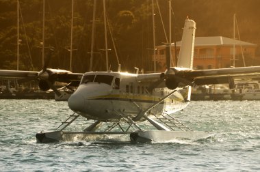 Seaplane approaching clipart