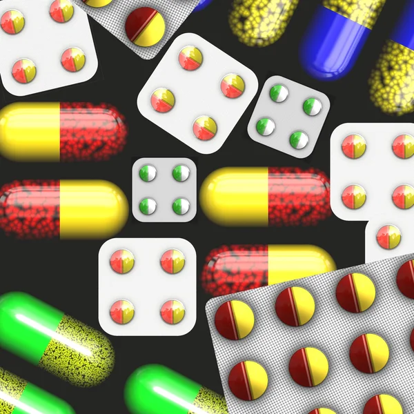 Multitud de pastillas — Foto de Stock