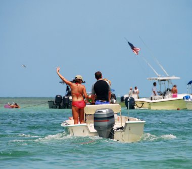 Shallow sand bars neat Key West Florida clipart