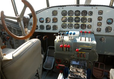 Old airplane cockpit clipart