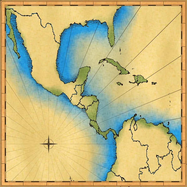 Mapa střední Ameriky — Stock fotografie