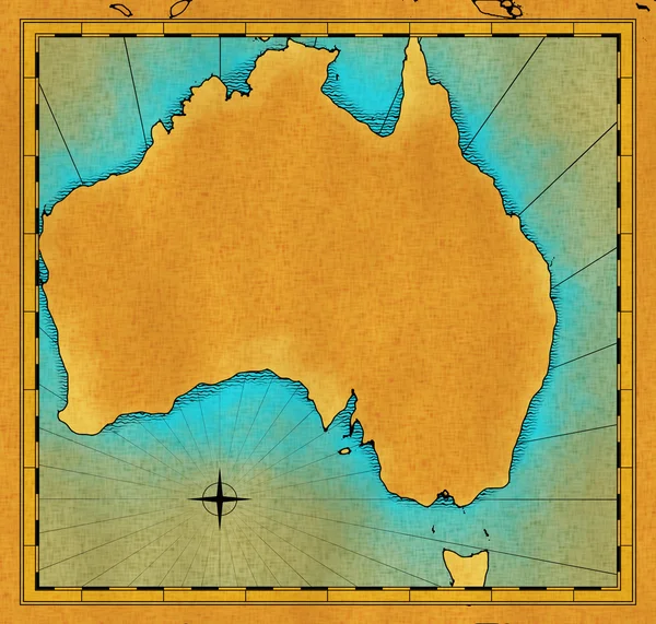 stock image Old map of Australia