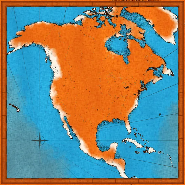 Карта Северной Америки. — стоковое фото