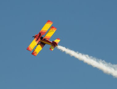 Old biplane painted bright clipart