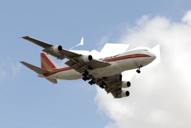 Kalitta Air Boeing 747 registration N714CK landing at Miami clipart