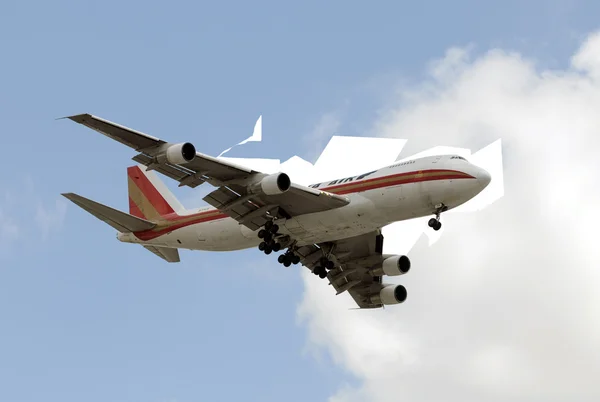 Kalitta air boeing 747 kayıt n714ck iniş Miami — Stok fotoğraf