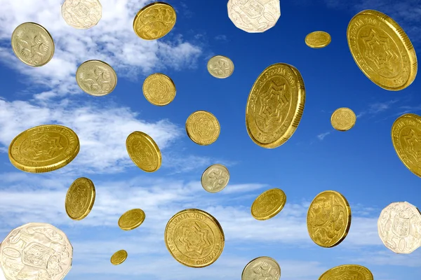 Monedas azul cielo — Foto de Stock