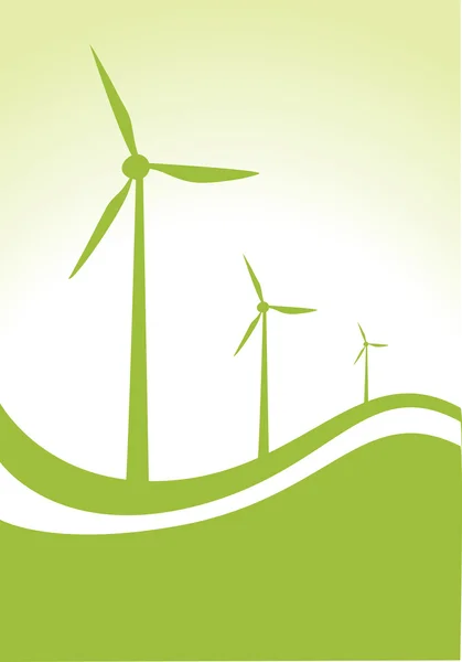 緑の風力発電機 — ストックベクタ