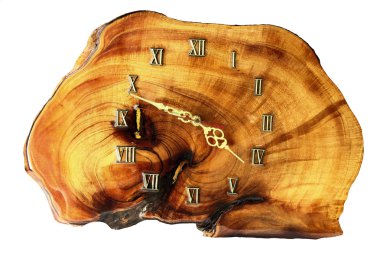 Wooden wall clock clipart