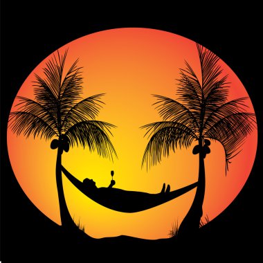 relaxing in the evening clipart