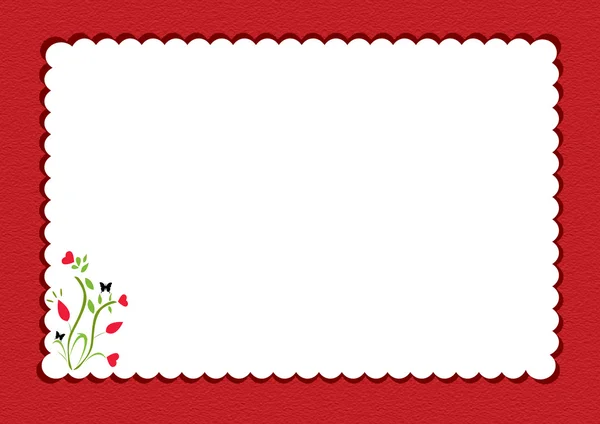 Bloc-notes festonné rouge — Image vectorielle