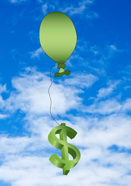Ballon och dollar tecken — Stock vektor