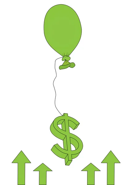 Balão e sinal de dólar — Vetor de Stock