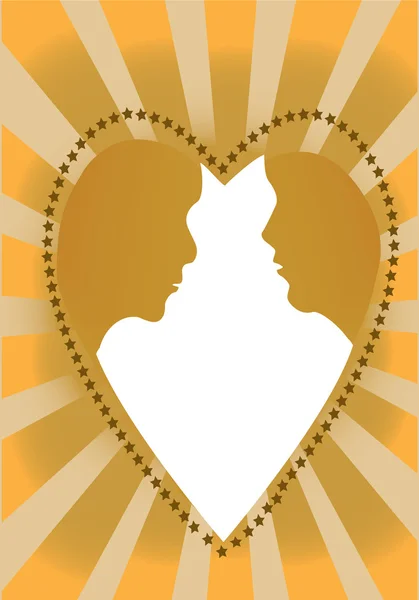 Couple dans un coeur — Image vectorielle
