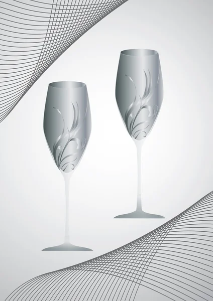 Wine glass with swirls — Stock Vector