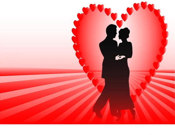 Hearts couple red fade — Stock Vector