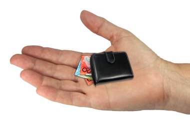 Hand with purse clipart