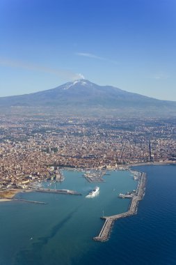 Catania city and the Etna clipart